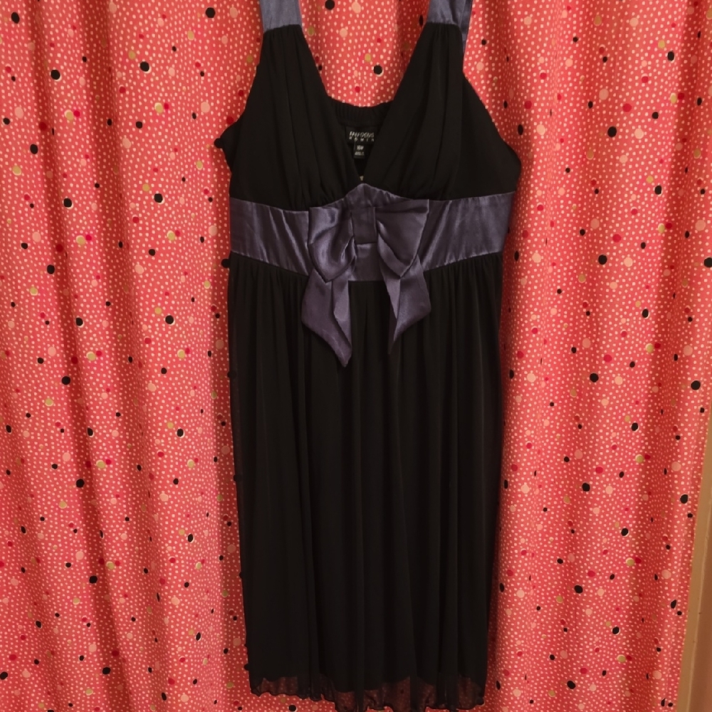 Black Dress with Purple Satin Bow